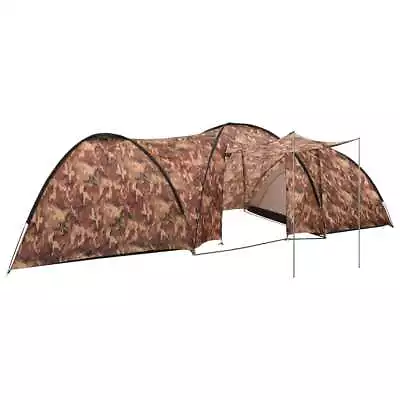 Camping Igloo Tent 650x240x190 Cm 8 Person Camouflage VidaXL • £162.24