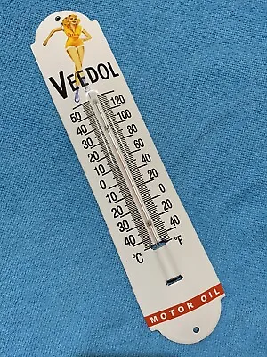 12in Veedol Tyrol  Porcelain Enamel Thermometer SIGN Gas Motor Oil Gasoline • $69.99