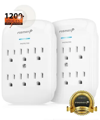 2x 6 Outlet Extender Surge Protector Multi Plug In Wall Adapter Tap 1200J [ETL] • $18.99