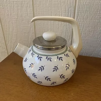 Villeroy & Boch Enamel Teakettle Germany White Blue No Whistling Spout      Z • $19