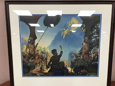 Byron G. Newton  Nude Mountain Maxfield Parrish Style Framed Matted Signed • $110