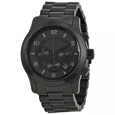 Michael Kors Runway Chronograph Mens Watch Mk8157 Black - Warranty - Rrp 299.00 • $152.81