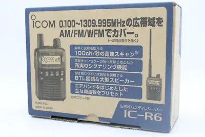 ICOM IC-R6 0.100-1309.995MHz Wide Band UNBLOCKED Communication Handy Receiver • £178.23
