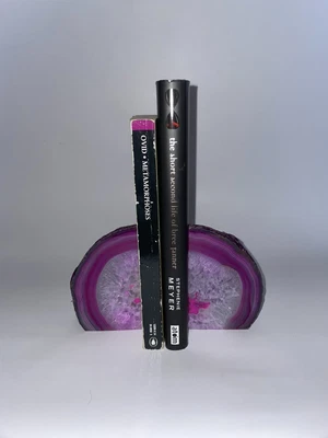 £20 • Buy Genuine Pink Geode Bookends/Pink Crystal Bookends