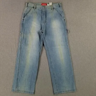 Vintage UNIONBAY 34x32 Blue Jeans Carpenter Baggy Wide Leg Loose 90s Hip Hop • $48.79