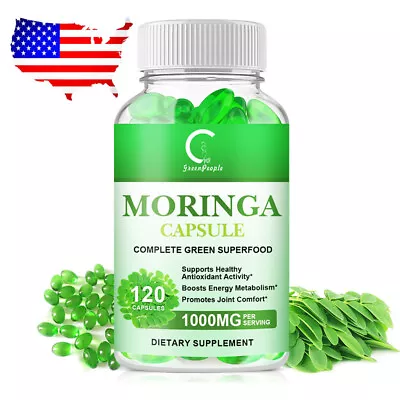 120Capsules Moringa Leaf Organic Extract 1000mg Serving 100% Pure Immune Support • $13.86