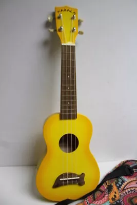 Kala Makala Dolphin Color Ukulele YELLOW With Mellow Weave Uke Bag • $17.99