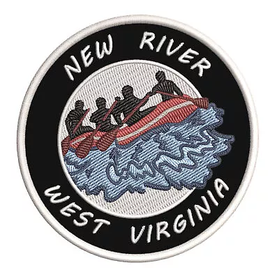 New River West Virginia Patch Embroidered Iron-on Applique Water Rafting • $5.50