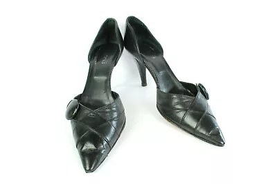 Court Shoes Minelli Black Leather T 38/UK 5 Good Condition • $14.94