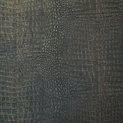 Crocodile Vinyl Black Copper Metallic Textured Wallpaper Modern Wallcoverings 3D • $89.99