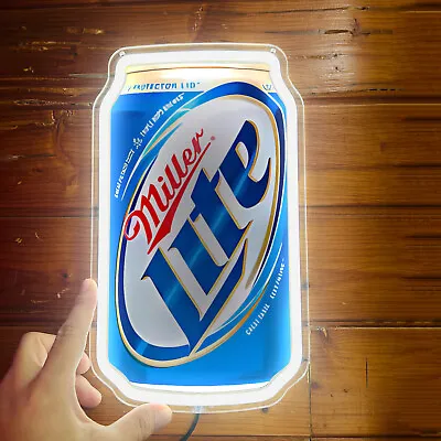 Miller Lite Beer Bar Club Party Bud Silicone LED Neon Light Sign Lamp 12 X7  R1 • $49.99
