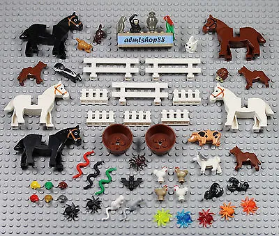$6.49 • Buy LEGO - 55 Pcs Animals Lot - Horse Dog Cat Chicken Rabbit Monkey Mouse Pets Farm 