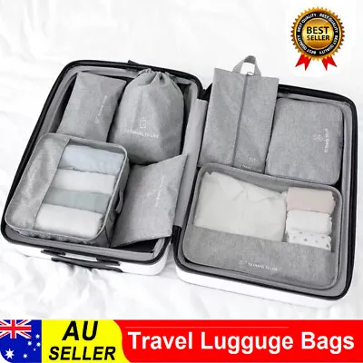 $13.99 • Buy Compression Packing Cubes Expandable Storage Travel Luggage Bags Organizer Large