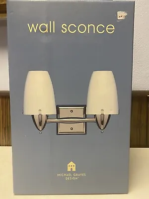 Michael Graves Double Wall Sconce Lamp Nickel  Finish Glass Shades 2000 Target • $69.99