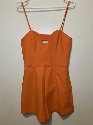 Kookai Solid Orange Playsuit With Straps Size 38 • $37