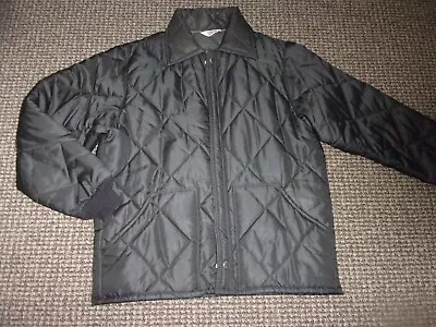 Vtg Big Smith Jacket Men's Black Quilted Full Zip Chore Coat Made In USA • $35