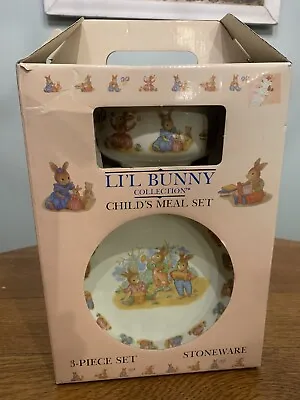 Vintage Bunny Easter Porcelain Child's Dish Set Stoneware Heirloom Keepsake • $24.99