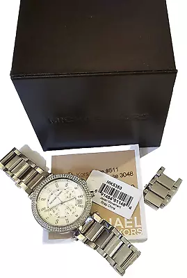 Michael Kors Parker MK5353 Chronograph Wrist Watch W/ Date + Box Links Booklet • $45.50