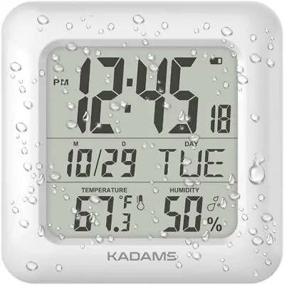 Digital Bathroom Shower Wall Clock Waterproof White • $16.88