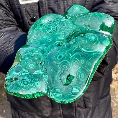 4.96LB Natural Glossy Malachite Transparent Cluster Rough Mineral Sample • $41