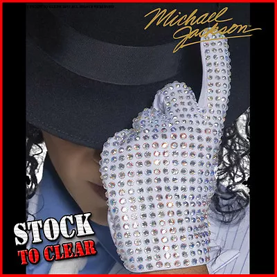 Fancy Dress DELUXE OFFICIAL REPLICA MICHAEL JACKSON BILLIE JEAN GEM STONE GLOVE • £9.95