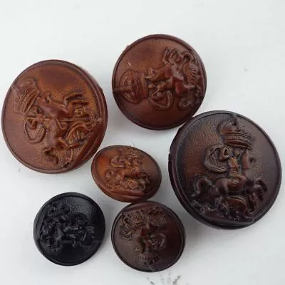 15mm 22mm 25mm Faux Leather Plastic Military Horse Crown BUY 2 4 8 Buttons 181 • £3