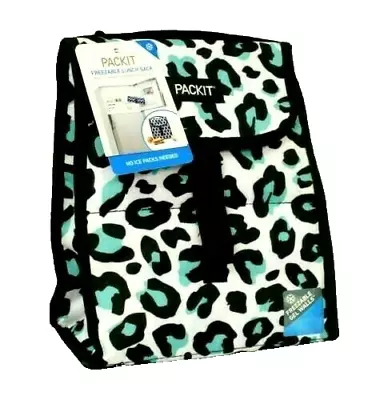 PackIt Freezable Lunch Bag Leopard Green Personal Cooler Cools Up To 10 Hours  • $14.99