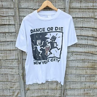 Vintage 90s Keith Haring Dance Or Die Single Stitch T Shirt. Short Hills Tag • £124.99