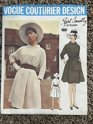 UNCUT Vintage Vogue 1991 Couturier Sybil Connolly Dress Size 12 Bust 34 60s • $24.99