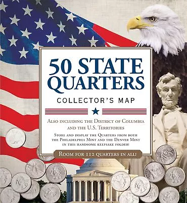 50 Fifty US State Map Folder Album Coin Holder Commemorative Quarters Collectors • $16.82