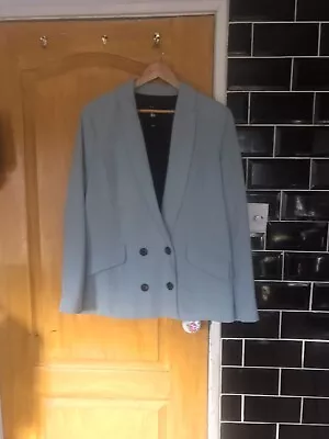 £15 • Buy River Island Double Breasted Baby Blue Blazer Size 14