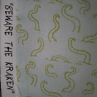 Kraken Beware The Kraken By The Yard X 43 In Fabric RJR Octopus Deep Sea Monster • $14.99