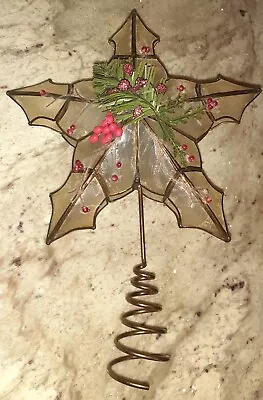 Capiz Shell Star 8  Tree Topper Metal Scroll Vintage Christmas Decoration • $22.77