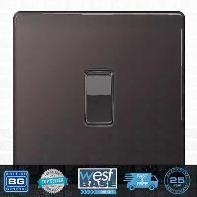 £8.99 • Buy BG FLATPLATE SCREWLESS BLACK NICKEL Switches Sockets Decorative Light ALL Insert