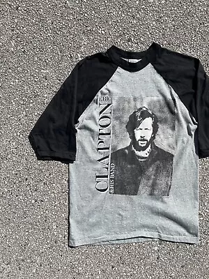 Vintage 80s Eric Clapton Behind The Sun Ragland Baseball Style T-Shirt Medium  • $120