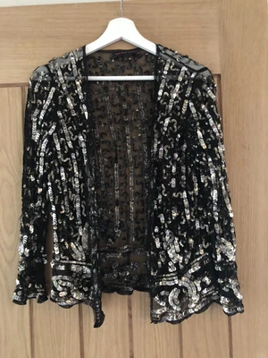 £24.90 • Buy RARE KATE MOSS Sequin Cardigan Vintage Biker Coat Jacket Topshop
