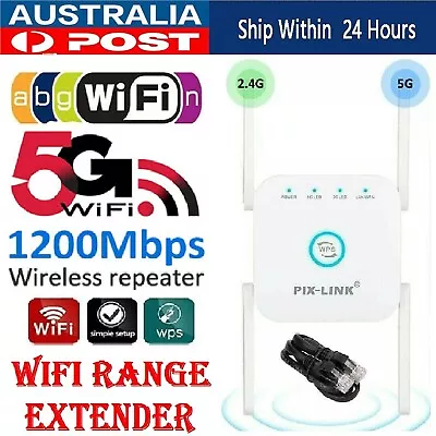 $49.99 • Buy Wifi Extender 1200Mbps Wireless Range Wifi Repeater Booster Antenna AC Router AU