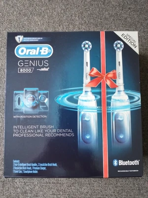 $199.99 • Buy Oral B Genius 8000 Electric Toothbrush 2 Handle Pack Special Edition New