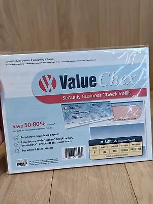 VersaCheck ValueChex - 110 Blank Business Voucher Checks - Burgundy Prestige... • $20