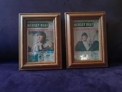 Vintage 1964 Mersey Beat Framed Pictures Of Lennon & McCartney Great Condition • $24.89