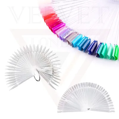 Nail Art Nail Sticks With Ring False Display Fan Wheel Practice Board Tip(50Pcs) • £4.49