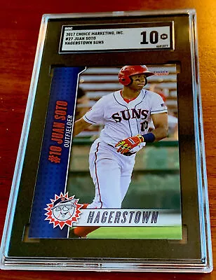 Juan Soto 2017 Hagerstown Suns Minor League RC Rookie SGC Gem Mint 10 500 Made • $295