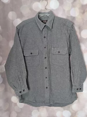 Moose Creek Men's Gray Heavy Flannel Button-Down Collared Long Sleeve Shirt Sz L • $21