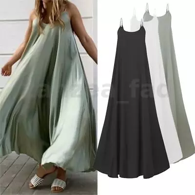 Summer Women's Oversize Strappy Dresses Long Maxi Party Dress Holiday Plus Size • $29.30