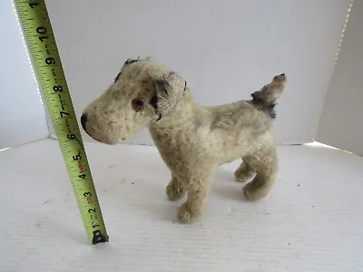 Antique Vintage Stuffed Dog Puppy Stitched Nose Short Tail Needs Love • $39.87