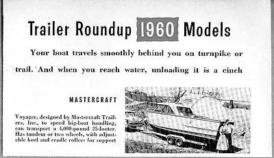 1960 Magazine Photo Mastercraft Voyager Boat Trailers • $7.15