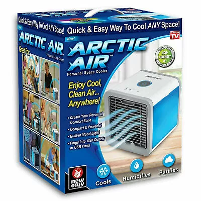 Portable Air Cooler Conditioning Fan Unit Chiller Purifier Desk Bedroom Study • £10.99