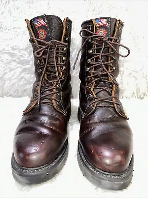 Vintage 0761 Origina Justin Leather Work Boots Logger Workboot Size 8.5 Made🇺🇸 • $135