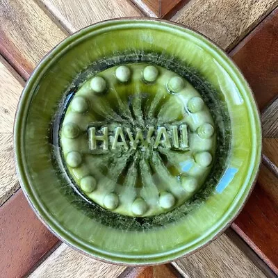 Treasure Craft Of Hawaii Vintage Ashtray Green Glaze 4  Diameter • $16.95