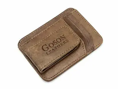 NEW Goson Men’s Leather Front Pocket Card Holder Wallet With Magnetic Money Clip • $14.80
